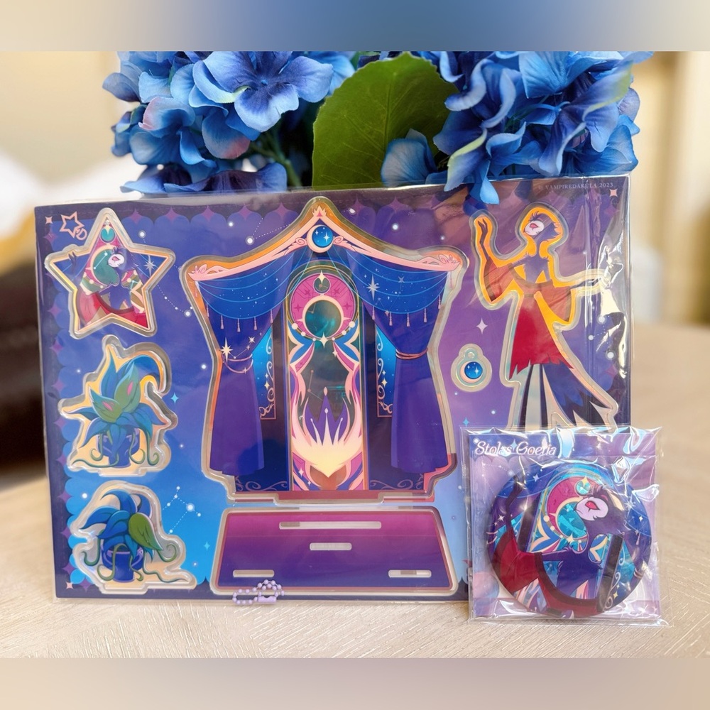 Helluva Boss Stolas Goetia Deluxe acrylic stand and badge set - Starry night